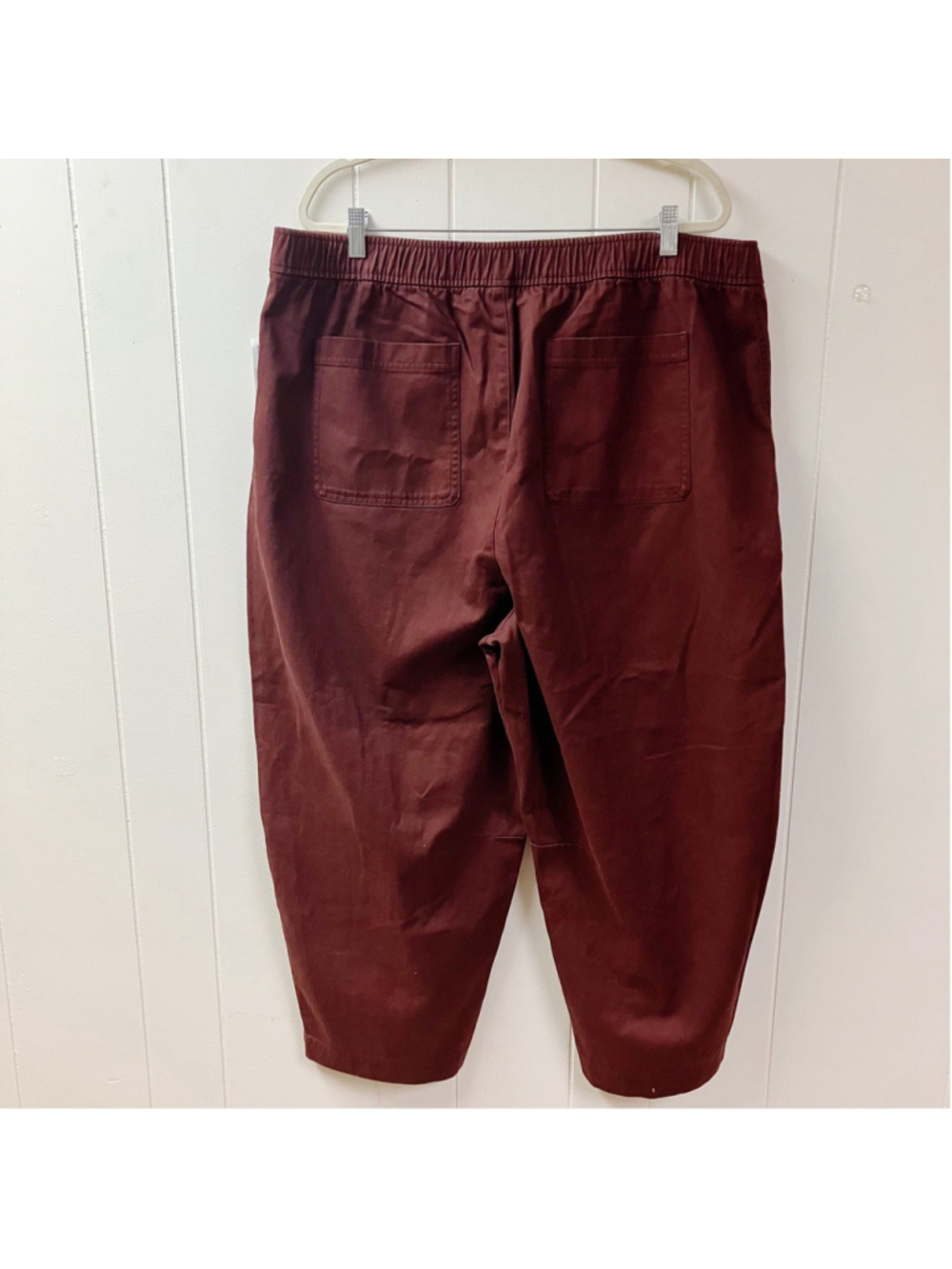 NWT Casual Fall Comfort Old Navy High-Rise Barrel Pull-on Pants XXL Burgundy - Picture 5 of 9